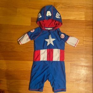Captain America On piece bathing suit